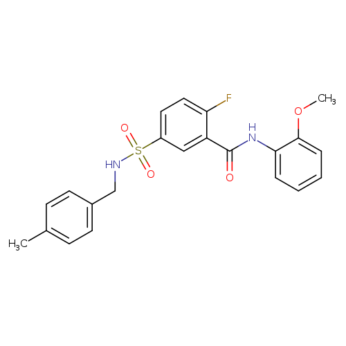 2-fluoro-N-(2-methoxyphenyl)-5-{[(4-methylphenyl)methyl]sulfamoyl}benzamide