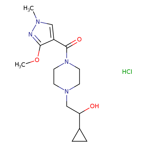1-cyclopropyl-2-[4-(3-methoxy-1-methyl-1H-pyrazole-4-carbonyl)piperazin-1-yl]ethan-1-ol hydrochloride