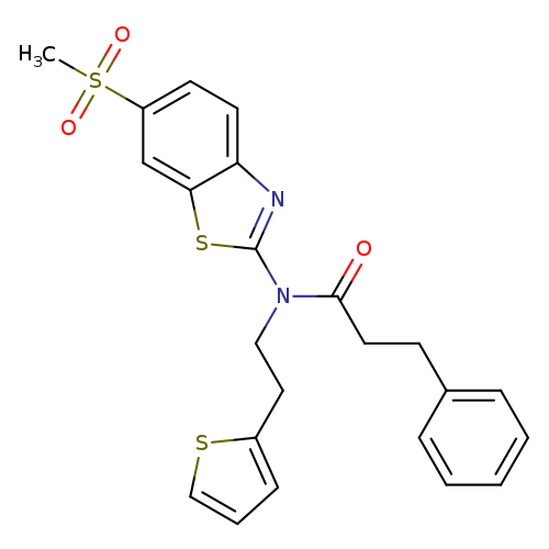 N-(6-methanesulfonyl-1,3-benzothiazol-2-yl)-3-phenyl-N-[2-(thiophen-2-yl)ethyl]propanamide