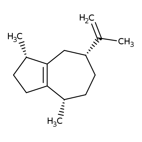 α-guaiene,guaia-1(5),11-diene,[1S-(1a,4a,7a)]-1,2,3,4,5,6,7,8-octahydro-1,4-dimethyl-7-(1-methylethenyl)-azulene