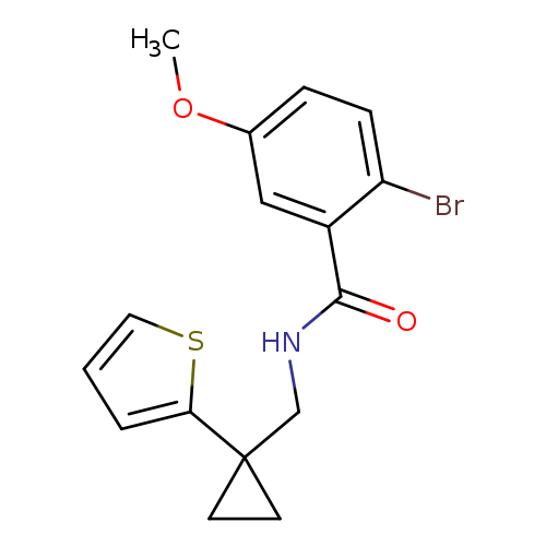 2-bromo-5-methoxy-N-{[1-(thiophen-2-yl)cyclopropyl]methyl}benzamide