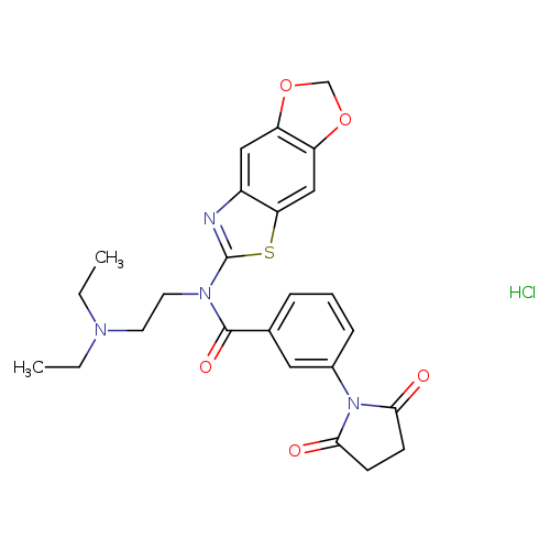 N-[2-(diethylamino)ethyl]-N-{4,6-dioxa-10-thia-12-azatricyclo[7.3.0.0^{3,7}]dodeca-1(9),2,7,11-tetraen-11-yl}-3-(2,5-dioxopyrrolidin-1-yl)benzamide hydrochloride