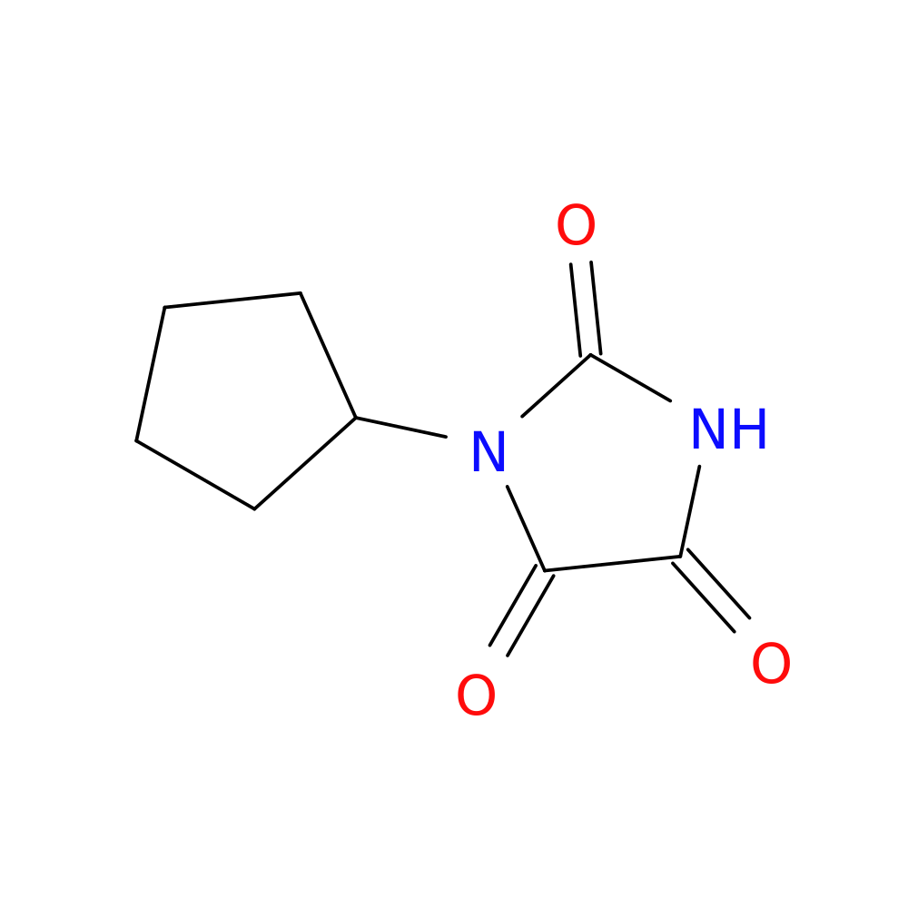 1-cyclopentylimidazolidine-2,4,5-trione