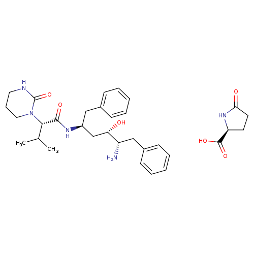 (S)-N-((2S,4S,5S)-5-Amino-4-hydroxy-1,6-diphenylhexan-2-yl)-3-methyl-2-(2-oxotetrahydropyrimidin-1(2H)-yl)butanamide compd with (S)-5-oxopyrrolidine-2-carboxylic acid