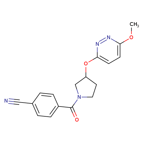 4-{3-[(6-methoxypyridazin-3-yl)oxy]pyrrolidine-1-carbonyl}benzonitrile