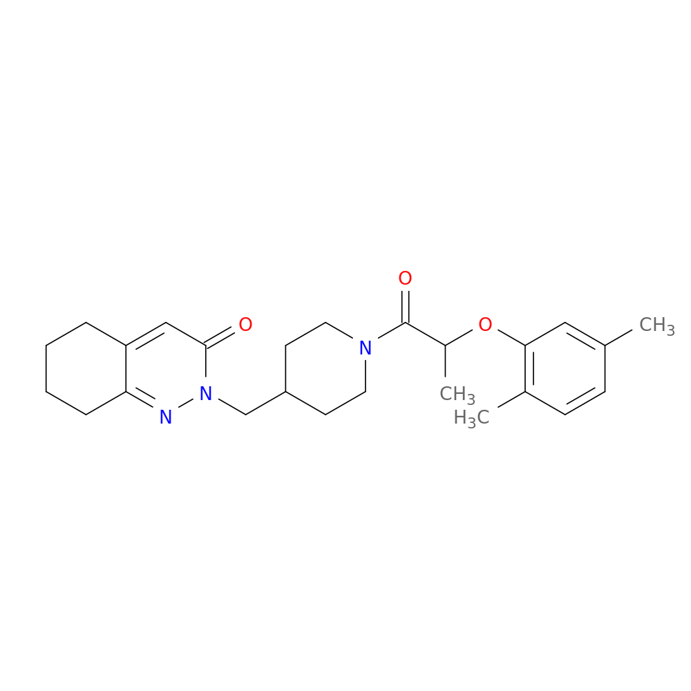 2-({1-[2-(2,5-dimethylphenoxy)propanoyl]piperidin-4-yl}methyl)-2,3,5,6,7,8-hexahydrocinnolin-3-one