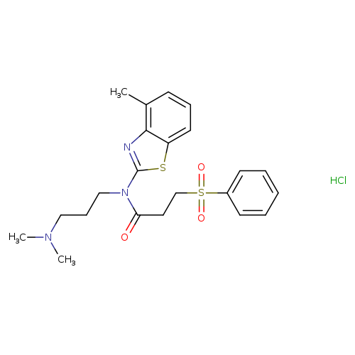 3-(benzenesulfonyl)-N-[3-(dimethylamino)propyl]-N-(4-methyl-1,3-benzothiazol-2-yl)propanamide hydrochloride