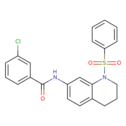 N-[1-(benzenesulfonyl)-1,2,3,4-tetrahydroquinolin-7-yl]-3-chlorobenzamide