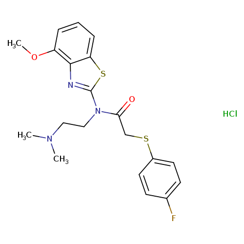 N-[2-(dimethylamino)ethyl]-2-[(4-fluorophenyl)sulfanyl]-N-(4-methoxy-1,3-benzothiazol-2-yl)acetamide hydrochloride