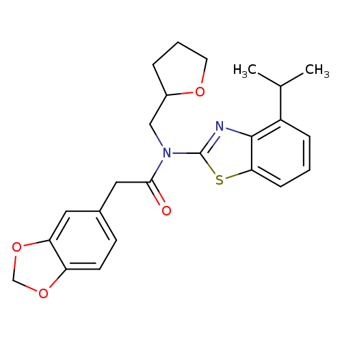 2-(2H-1,3-benzodioxol-5-yl)-N-[(oxolan-2-yl)methyl]-N-[4-(propan-2-yl)-1,3-benzothiazol-2-yl]acetamide