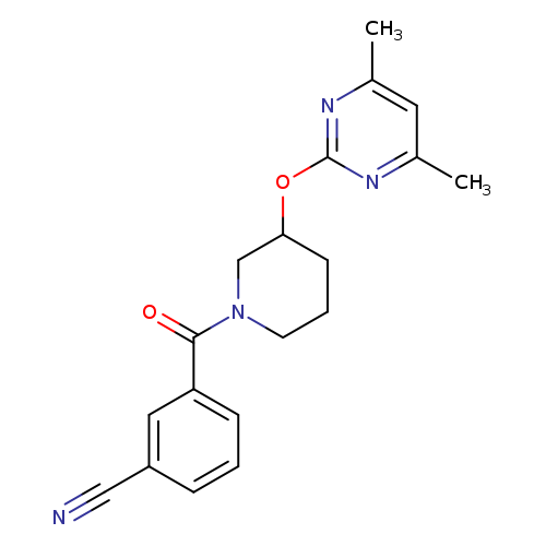 3-{3-[(4,6-dimethylpyrimidin-2-yl)oxy]piperidine-1-carbonyl}benzonitrile
