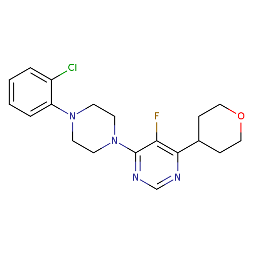 4-[4-(2-chlorophenyl)piperazin-1-yl]-5-fluoro-6-(oxan-4-yl)pyrimidine