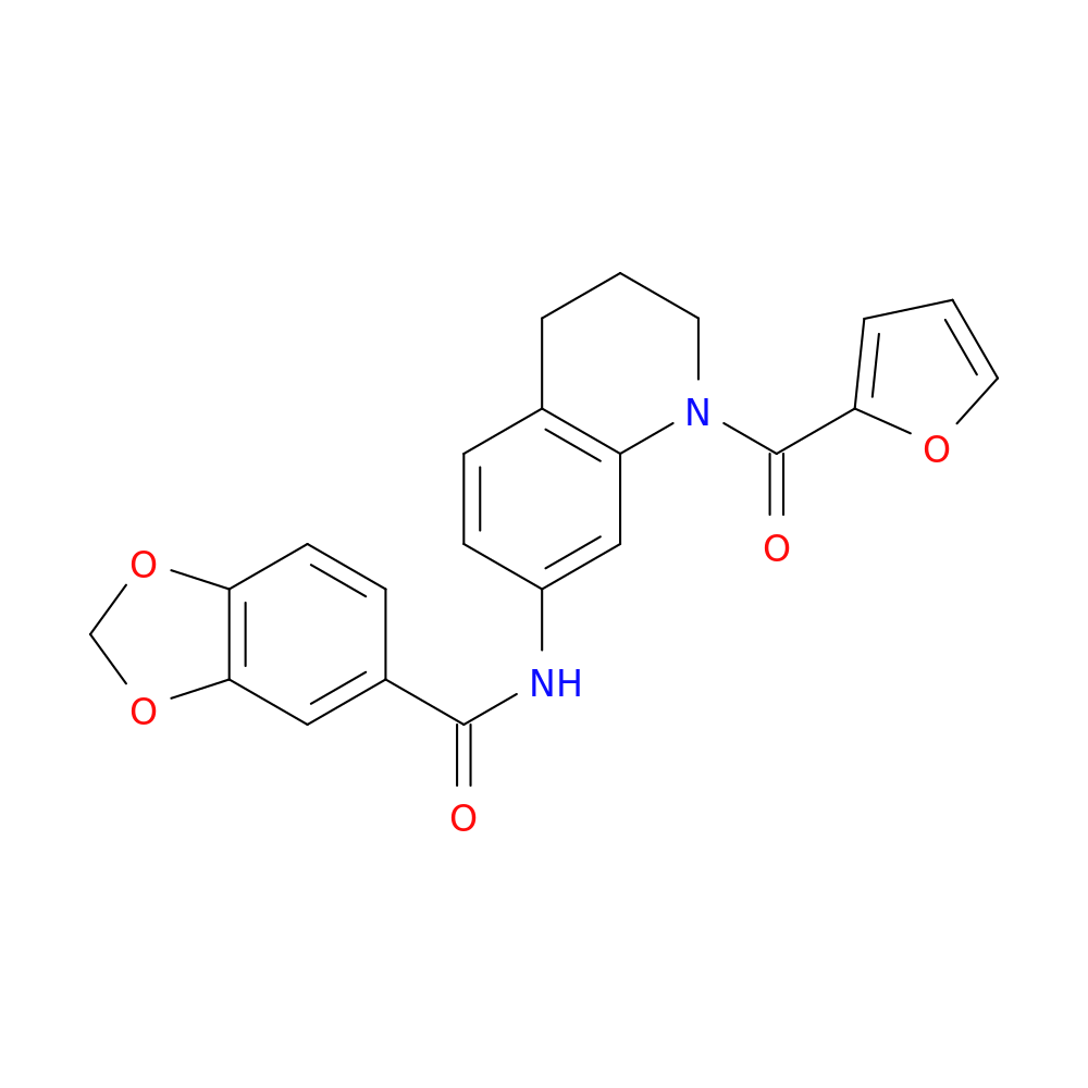 N-[1-(furan-2-carbonyl)-1,2,3,4-tetrahydroquinolin-7-yl]-2H-1,3-benzodioxole-5-carboxamide