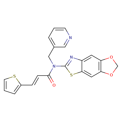 (2E)-N-{4,6-dioxa-10-thia-12-azatricyclo[7.3.0.0^{3,7}]dodeca-1(9),2,7,11-tetraen-11-yl}-N-[(pyridin-3-yl)methyl]-3-(thiophen-2-yl)prop-2-enamide