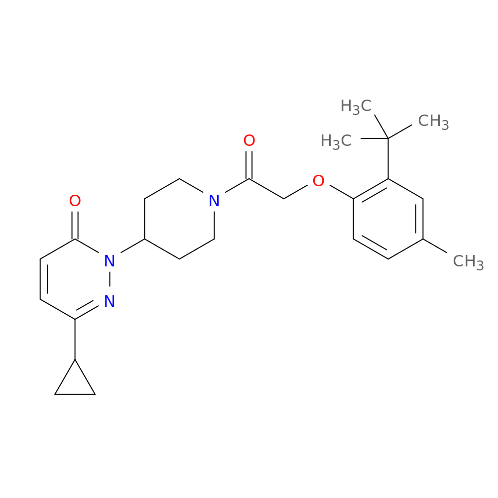 2-{1-[2-(2-tert-butyl-4-methylphenoxy)acetyl]piperidin-4-yl}-6-cyclopropyl-2,3-dihydropyridazin-3-one