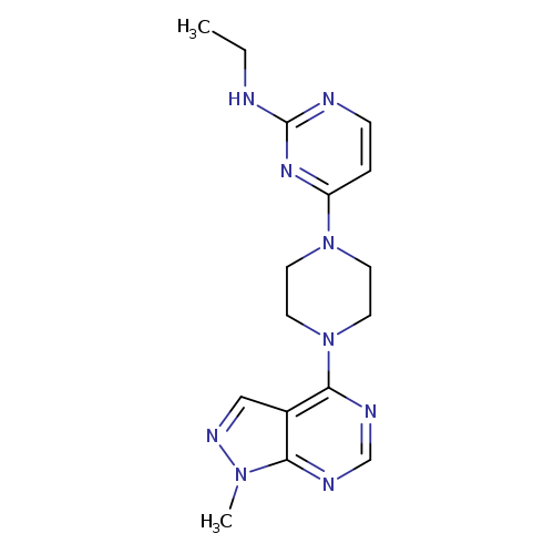 N-ethyl-4-(4-{1-methyl-1H-pyrazolo[3,4-d]pyrimidin-4-yl}piperazin-1-yl)pyrimidin-2-amine