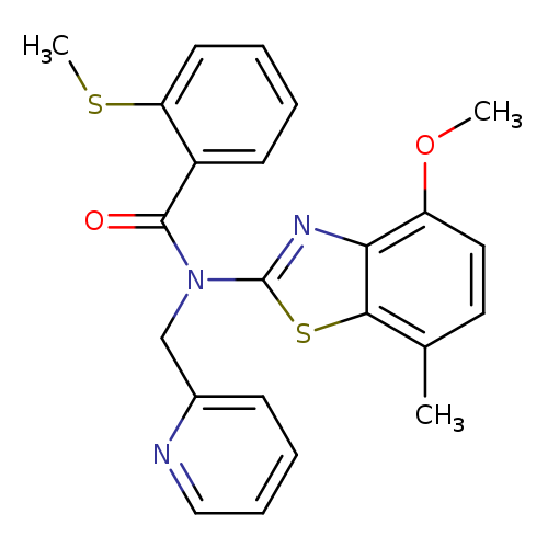 N-(4-methoxy-7-methyl-1,3-benzothiazol-2-yl)-2-(methylsulfanyl)-N-[(pyridin-2-yl)methyl]benzamide