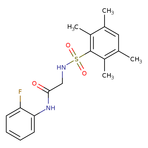 N-(2-fluorophenyl)-2-{[(2,3,5,6-tetramethylphenyl)sulfonyl]amino}acetamide