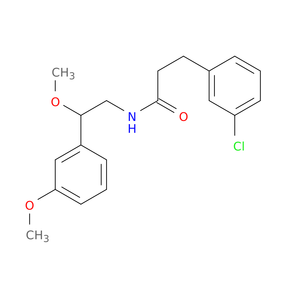 3-(3-chlorophenyl)-N-[2-methoxy-2-(3-methoxyphenyl)ethyl]propanamide