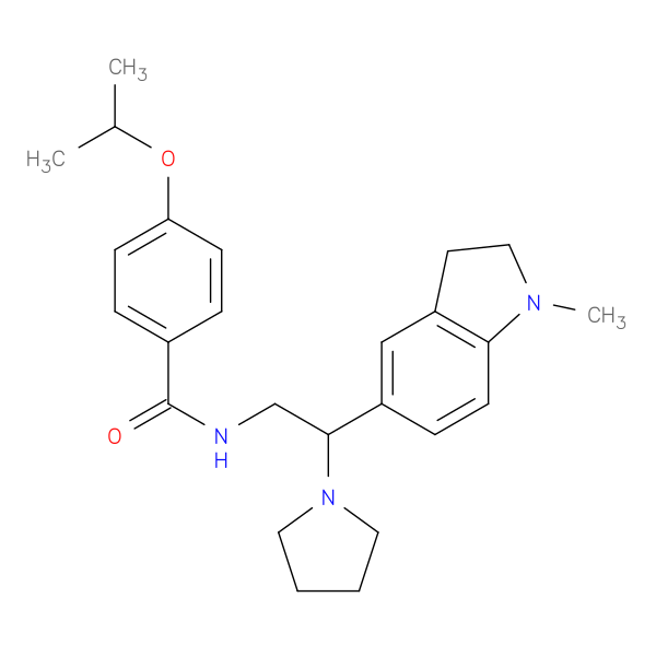 N-[2-(1-methyl-2,3-dihydro-1H-indol-5-yl)-2-(pyrrolidin-1-yl)ethyl]-4-(propan-2-yloxy)benzamide