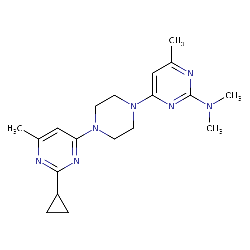 4-[4-(2-cyclopropyl-6-methylpyrimidin-4-yl)piperazin-1-yl]-N,N,6-trimethylpyrimidin-2-amine