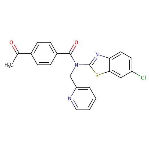 4-acetyl-N-(6-chloro-1,3-benzothiazol-2-yl)-N-[(pyridin-2-yl)methyl]benzamide