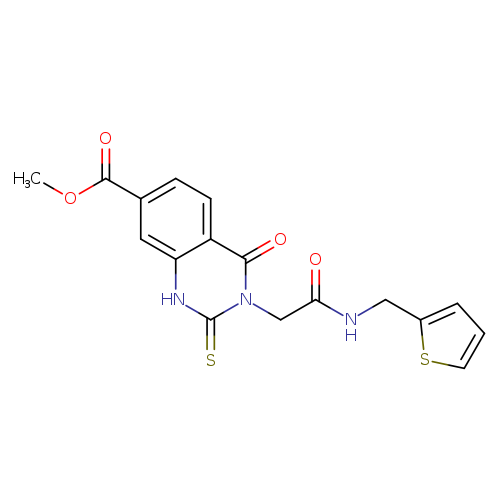 methyl 4-oxo-2-sulfanylidene-3-({[(thiophen-2-yl)methyl]carbamoyl}methyl)-1,2,3,4-tetrahydroquinazoline-7-carboxylate