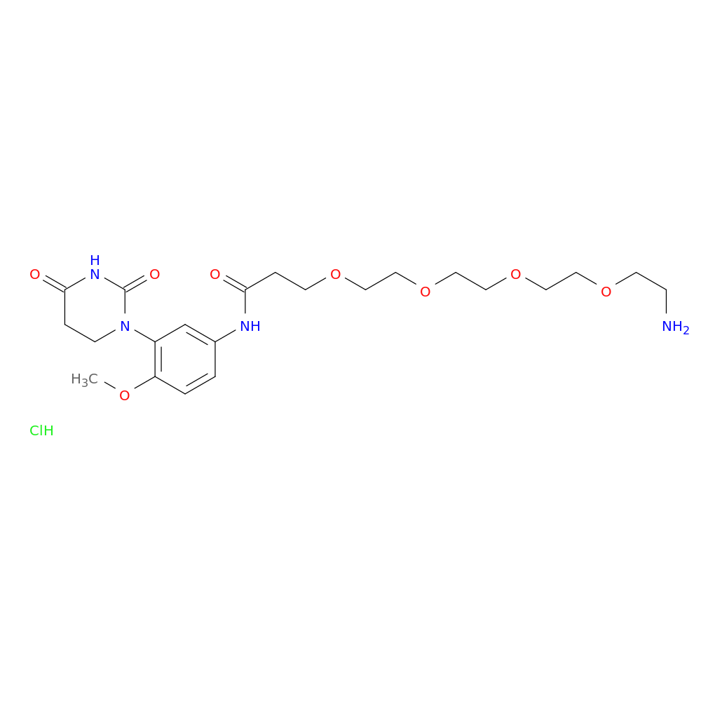1-amino-N-[3-(2,4-dioxo-1,3-diazinan-1-yl)-4-methoxyphenyl]-3,6,9,12-tetraoxapentadecan-15-amide hydrochloride
