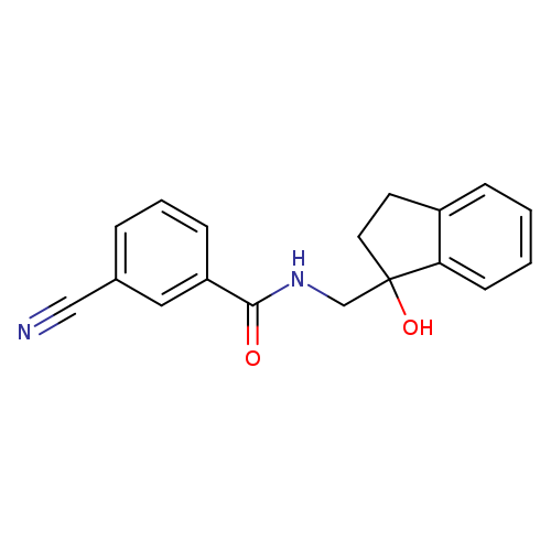 3-cyano-N-[(1-hydroxy-2,3-dihydro-1H-inden-1-yl)methyl]benzamide