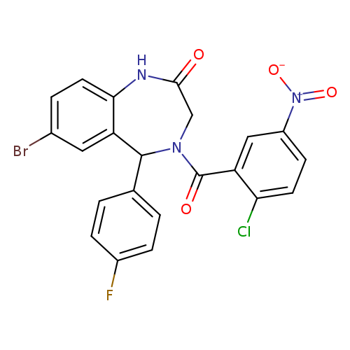 7-bromo-4-(2-chloro-5-nitrobenzoyl)-5-(4-fluorophenyl)-2,3,4,5-tetrahydro-1H-1,4-benzodiazepin-2-one