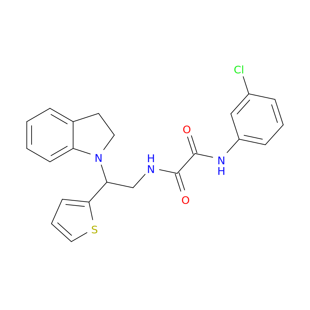 N'-(3-chlorophenyl)-N-[2-(2,3-dihydro-1H-indol-1-yl)-2-(thiophen-2-yl)ethyl]ethanediamide