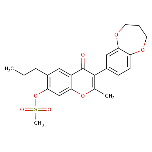 3-(3,4-dihydro-2H-1,5-benzodioxepin-7-yl)-2-methyl-4-oxo-6-propyl-4H-chromen-7-yl methanesulfonate