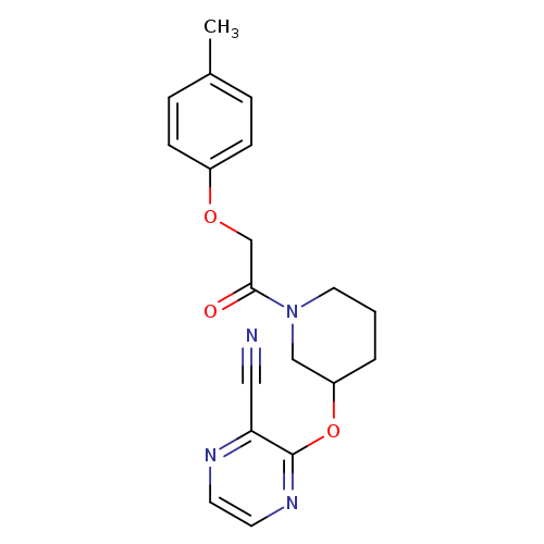 3-({1-[2-(4-methylphenoxy)acetyl]piperidin-3-yl}oxy)pyrazine-2-carbonitrile