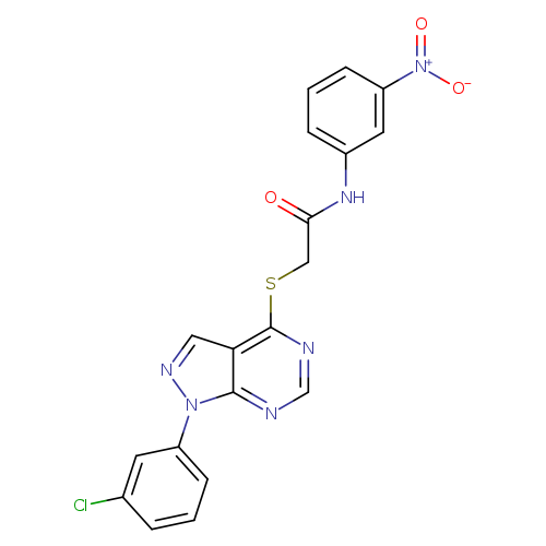 2-{[1-(3-chlorophenyl)-1H-pyrazolo[3,4-d]pyrimidin-4-yl]sulfanyl}-N-(3-nitrophenyl)acetamide