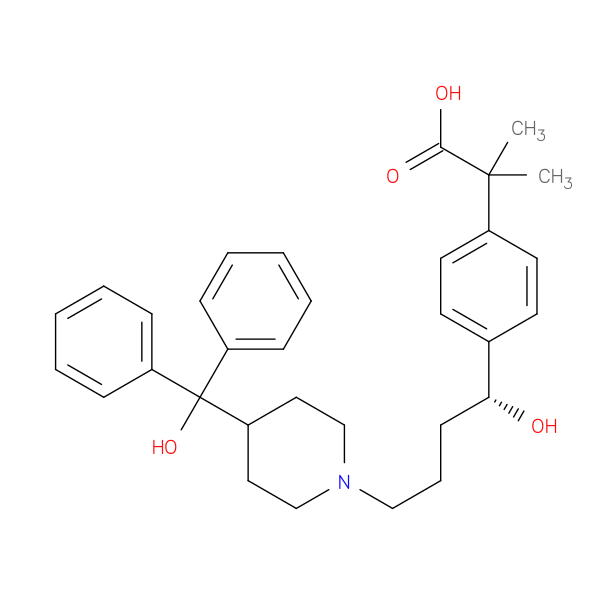 Benzeneacetic acid, 4-[(1R)-1-hydroxy-4-[4-(hydroxydiphenylmethyl)-1-piperidinyl]butyl]-α,α-dimethyl-