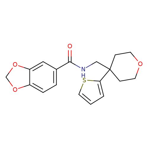 N-{[4-(thiophen-2-yl)oxan-4-yl]methyl}-2H-1,3-benzodioxole-5-carboxamide