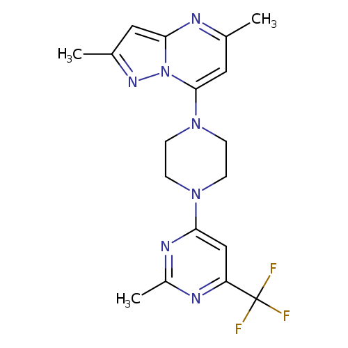 4-(4-{2,5-dimethylpyrazolo[1,5-a]pyrimidin-7-yl}piperazin-1-yl)-2-methyl-6-(trifluoromethyl)pyrimidine