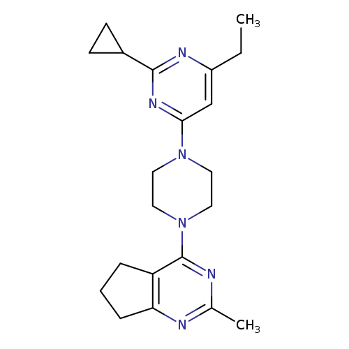 2-cyclopropyl-4-ethyl-6-(4-{2-methyl-5H,6H,7H-cyclopenta[d]pyrimidin-4-yl}piperazin-1-yl)pyrimidine