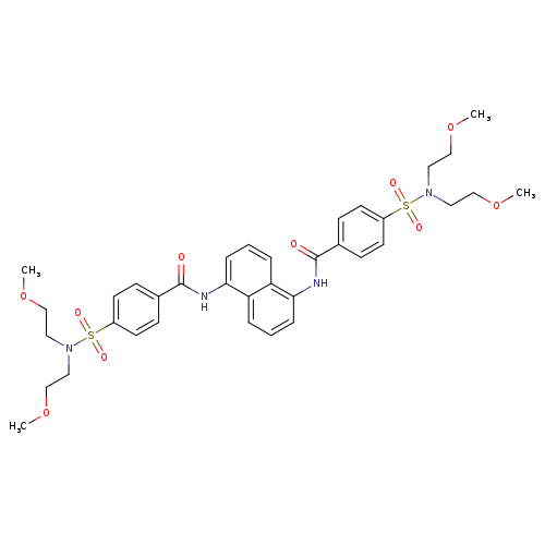 4-[bis(2-methoxyethyl)sulfamoyl]-N-(5-{4-[bis(2-methoxyethyl)sulfamoyl]benzamido}naphthalen-1-yl)benzamide