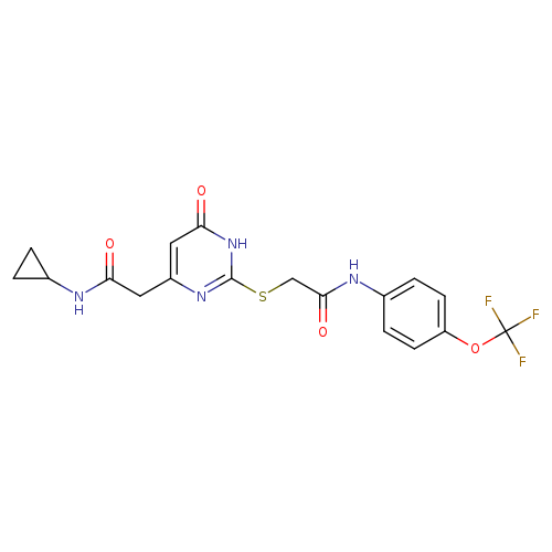 2-({4-[(cyclopropylcarbamoyl)methyl]-6-oxo-1,6-dihydropyrimidin-2-yl}sulfanyl)-N-[4-(trifluoromethoxy)phenyl]acetamide