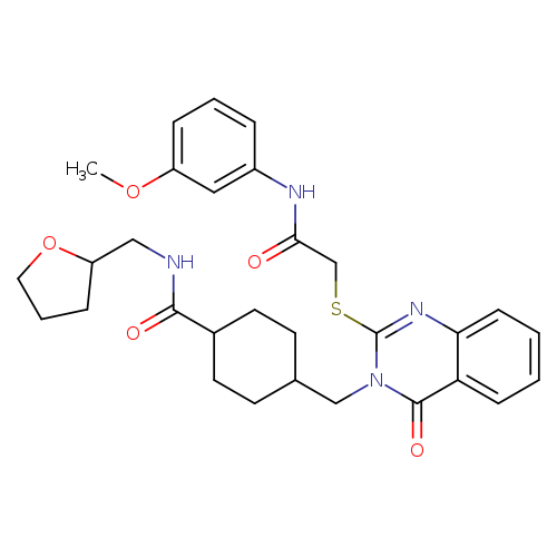 4-{[2-({[(3-methoxyphenyl)carbamoyl]methyl}sulfanyl)-4-oxo-3,4-dihydroquinazolin-3-yl]methyl}-N-[(oxolan-2-yl)methyl]cyclohexane-1-carboxamide