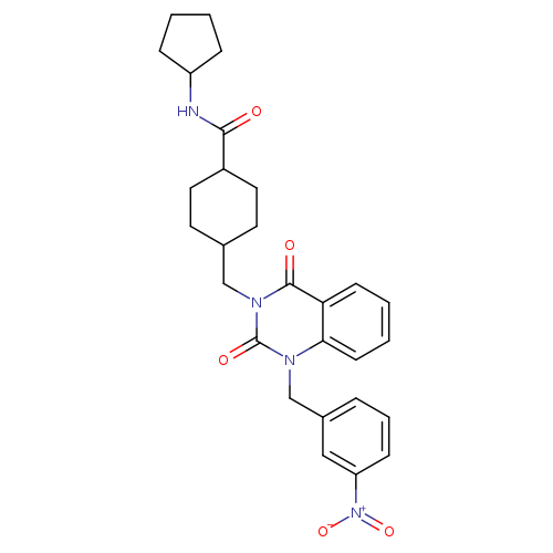 N-cyclopentyl-4-({1-[(3-nitrophenyl)methyl]-2,4-dioxo-1,2,3,4-tetrahydroquinazolin-3-yl}methyl)cyclohexane-1-carboxamide