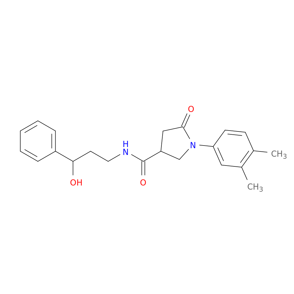 1-(3,4-dimethylphenyl)-N-(3-hydroxy-3-phenylpropyl)-5-oxopyrrolidine-3-carboxamide