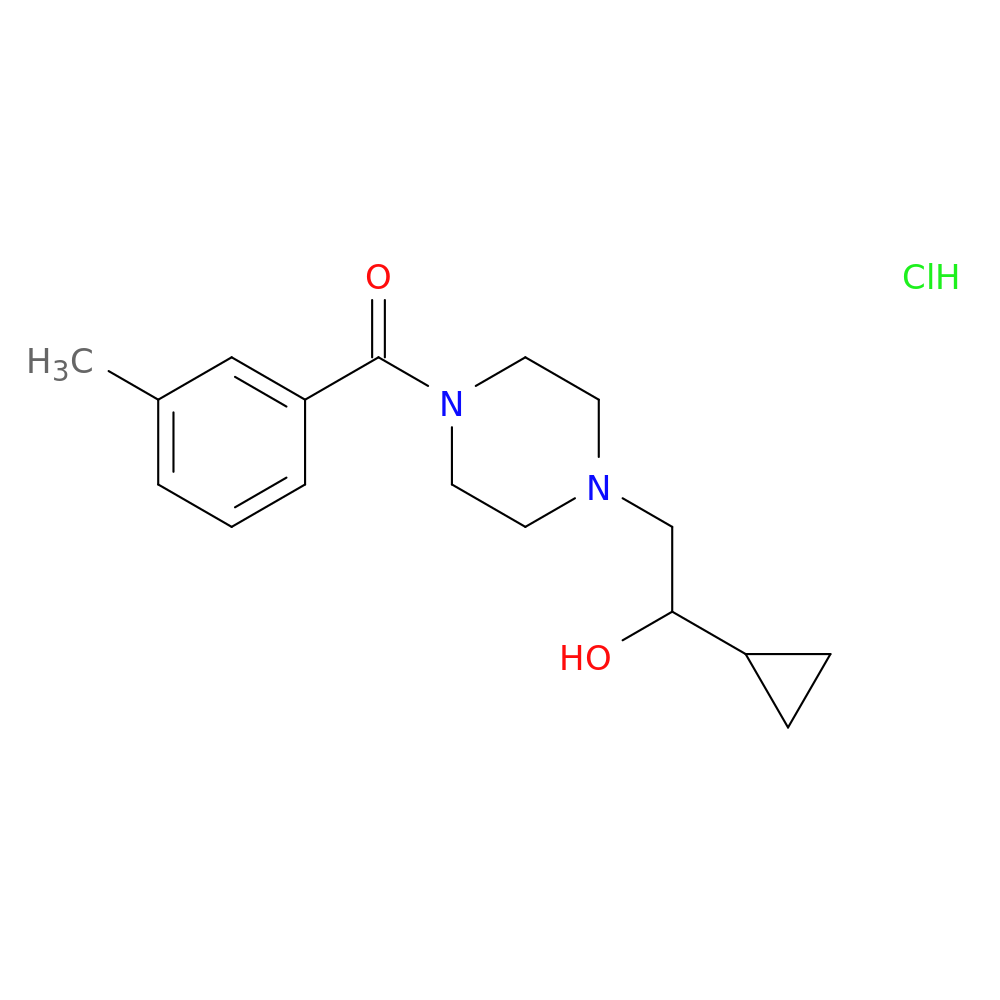 1-cyclopropyl-2-[4-(3-methylbenzoyl)piperazin-1-yl]ethan-1-ol hydrochloride
