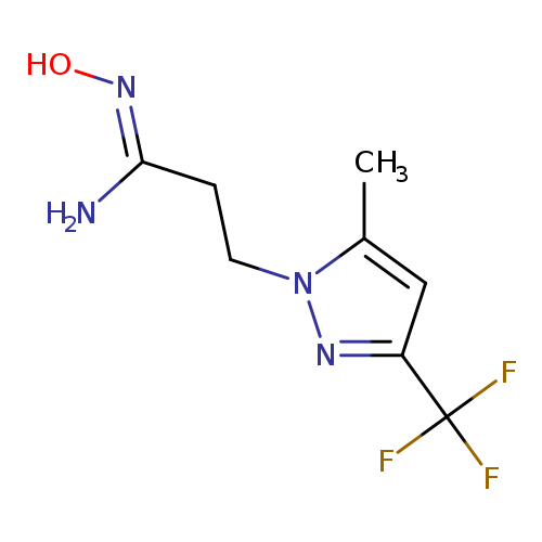 (1E)-N'-hydroxy-3-[5-methyl-3-(trifluoromethyl)-1H-pyrazol-1-yl]propanimidamide