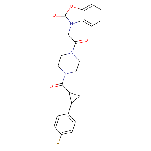 3-(2-{4-[2-(4-fluorophenyl)cyclopropanecarbonyl]piperazin-1-yl}-2-oxoethyl)-2,3-dihydro-1,3-benzoxazol-2-one