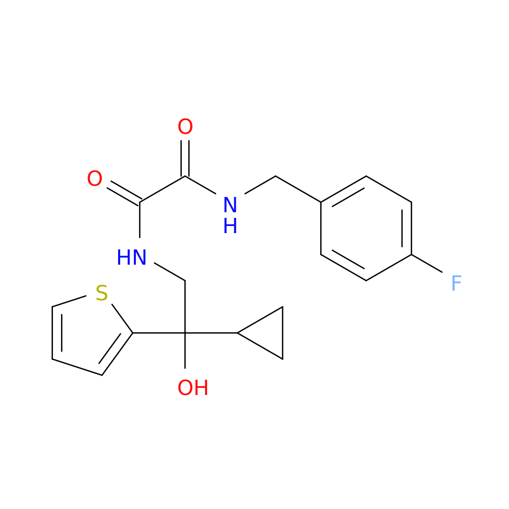 N-[2-cyclopropyl-2-hydroxy-2-(thiophen-2-yl)ethyl]-N'-[(4-fluorophenyl)methyl]ethanediamide