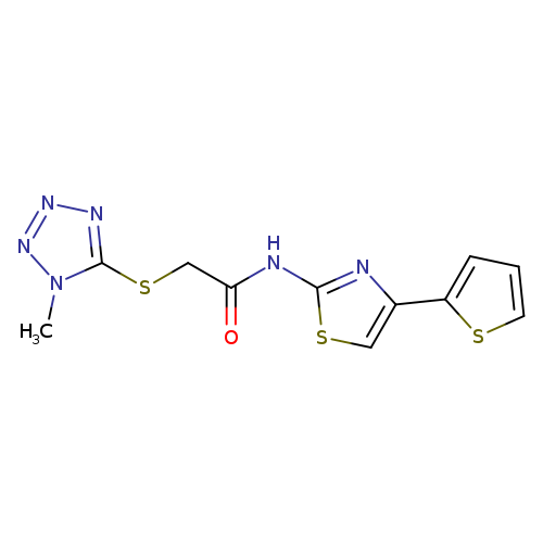 2-[(1-methyl-1H-tetraazol-5-yl)sulfanyl]-N-[4-(2-thienyl)-1,3-thiazol-2-yl]acetamide
