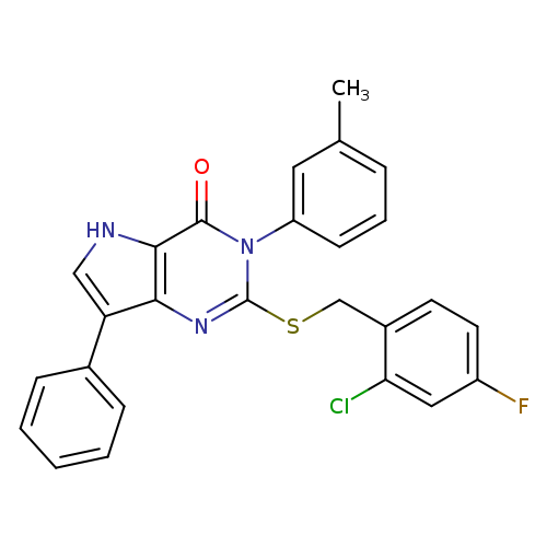 2-{[(2-chloro-4-fluorophenyl)methyl]sulfanyl}-3-(3-methylphenyl)-7-phenyl-3H,4H,5H-pyrrolo[3,2-d]pyrimidin-4-one