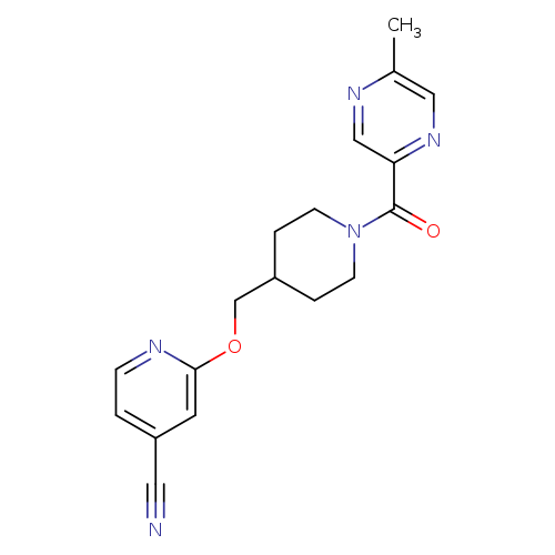 2-{[1-(5-methylpyrazine-2-carbonyl)piperidin-4-yl]methoxy}pyridine-4-carbonitrile
